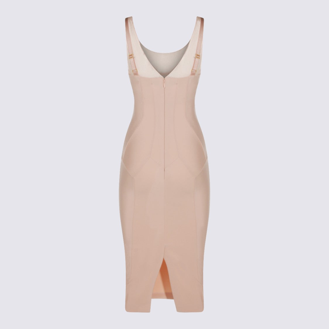 Elisabetta Franchi Fitted Midi Dress With Structured Bustier Bodice And Gold-Tone Hardware