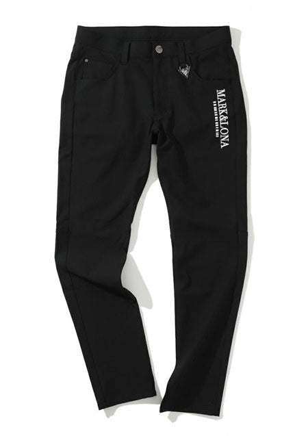 Mark&Lona Tailored Black Straight Pants With Subtle Logo Detail