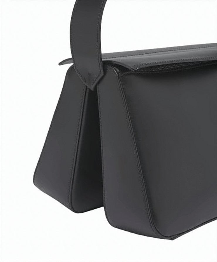 Sunnei Structured Black Cow Leather Tote Bag