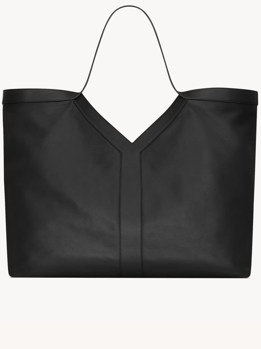 Saint Laurent Maxi Tote Bag V-Shaped Structured Leather Tote Bag