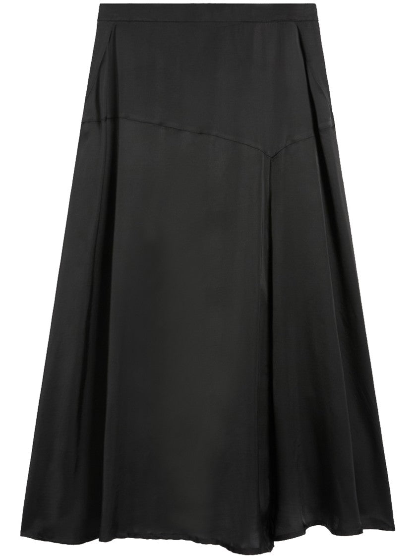 Pence Flared Fabric Midi Skirt