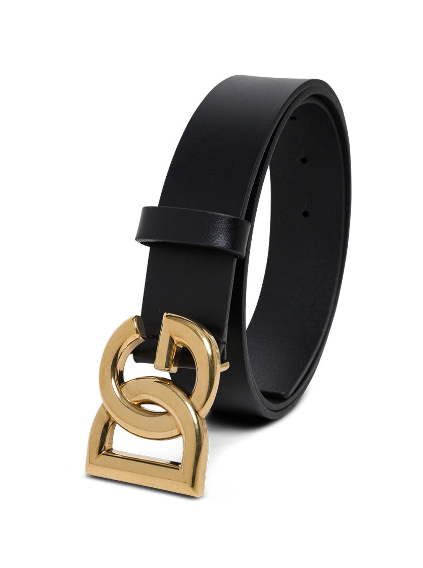 Dolce & Gabbana Black Calf Leather Belt