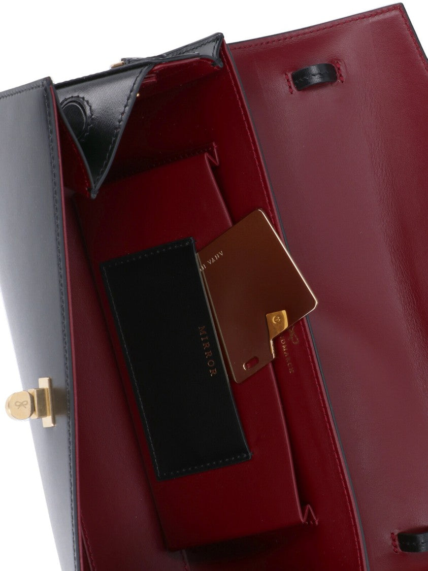 Anya Hindmarch Black Mortimer Flap Leather Clutch