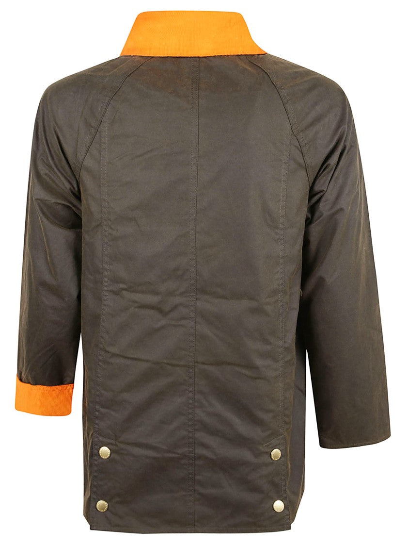 Barbour Waxed Cotton Jacket With Contrasting Collar