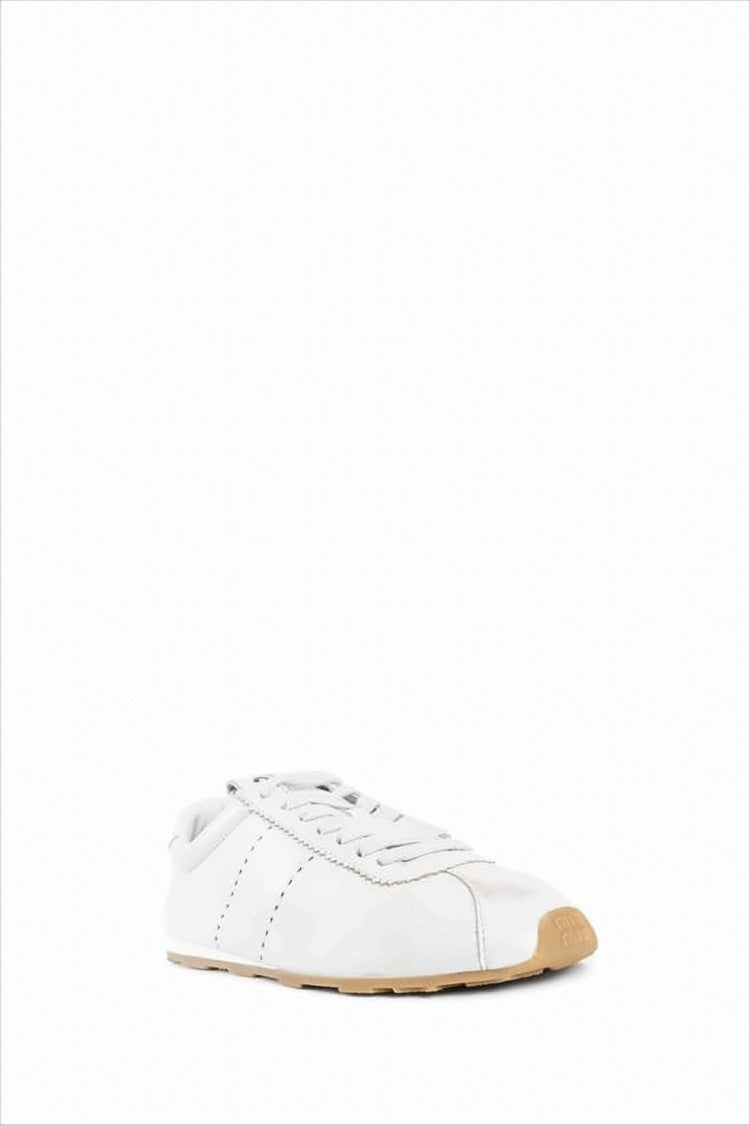 Miu Miu Nappa Leather Sneakers With Discreet Logo