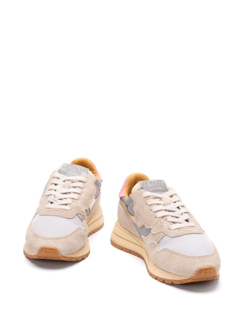 Autry Beige Panelled Ridged Sneakers