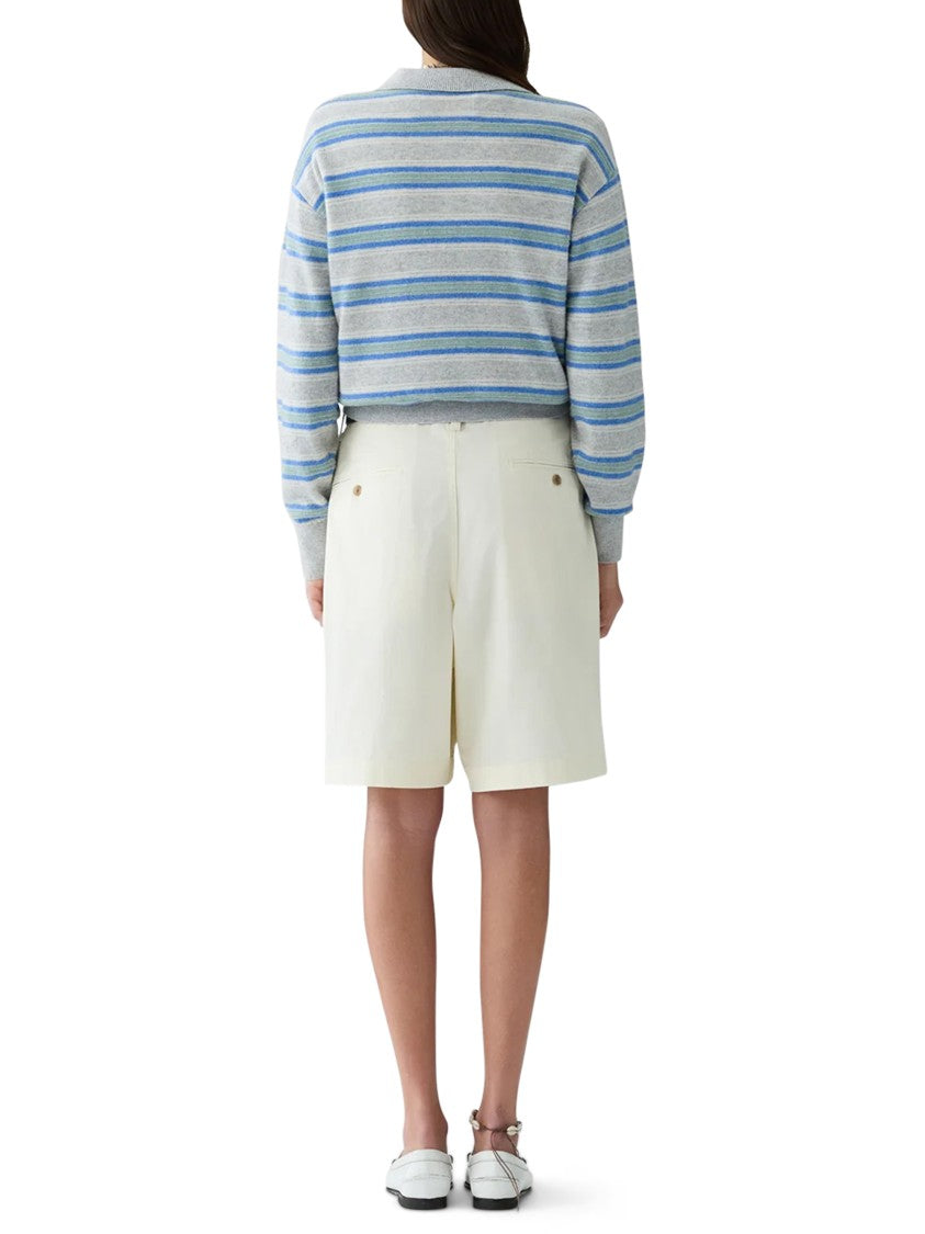Guest In Residence Collegiate Stripe Cashmere Polo Shirt
