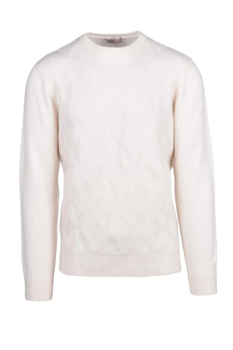 Herno Resort Crew Neck Cashmere Sweater - White