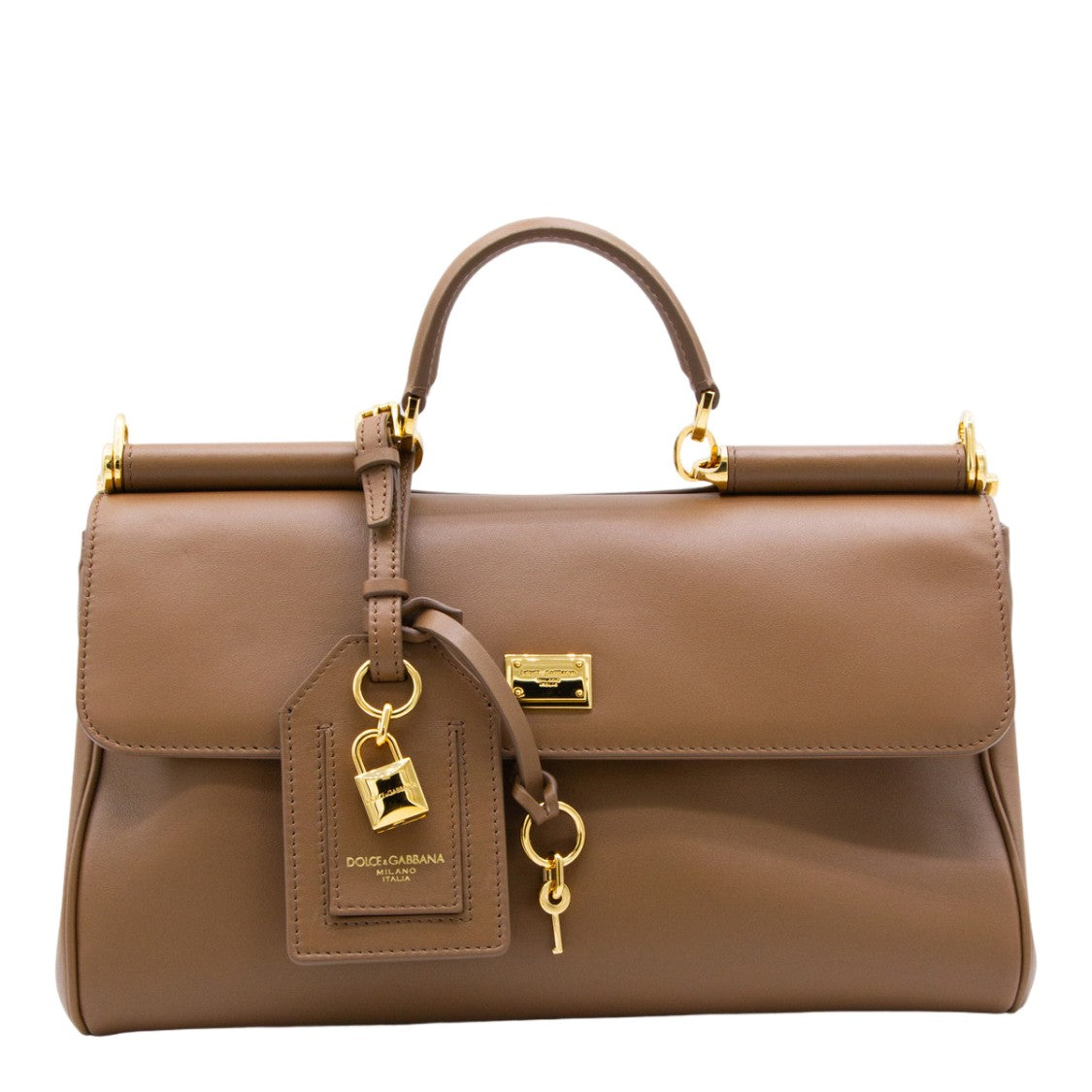 Dolce & Gabbana Structured Brown Bag With Elegant Silhouette