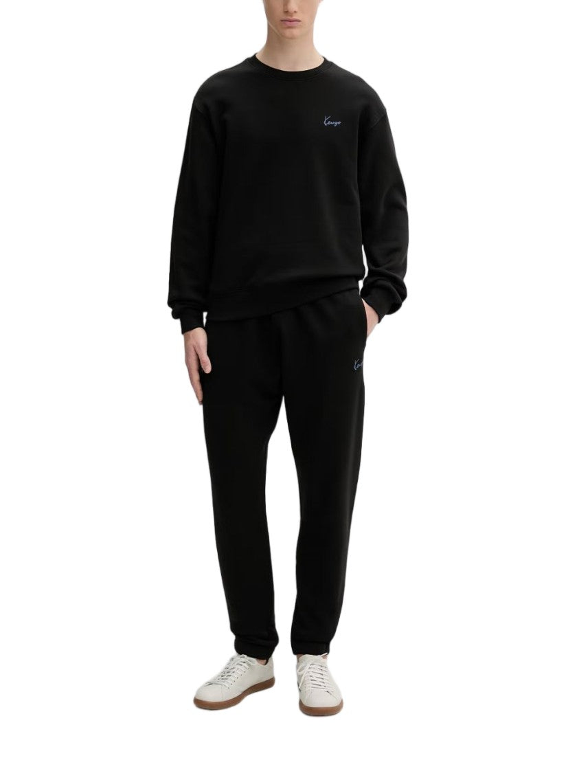 Kenzo Black Cotton Embroidered Logo Sweater