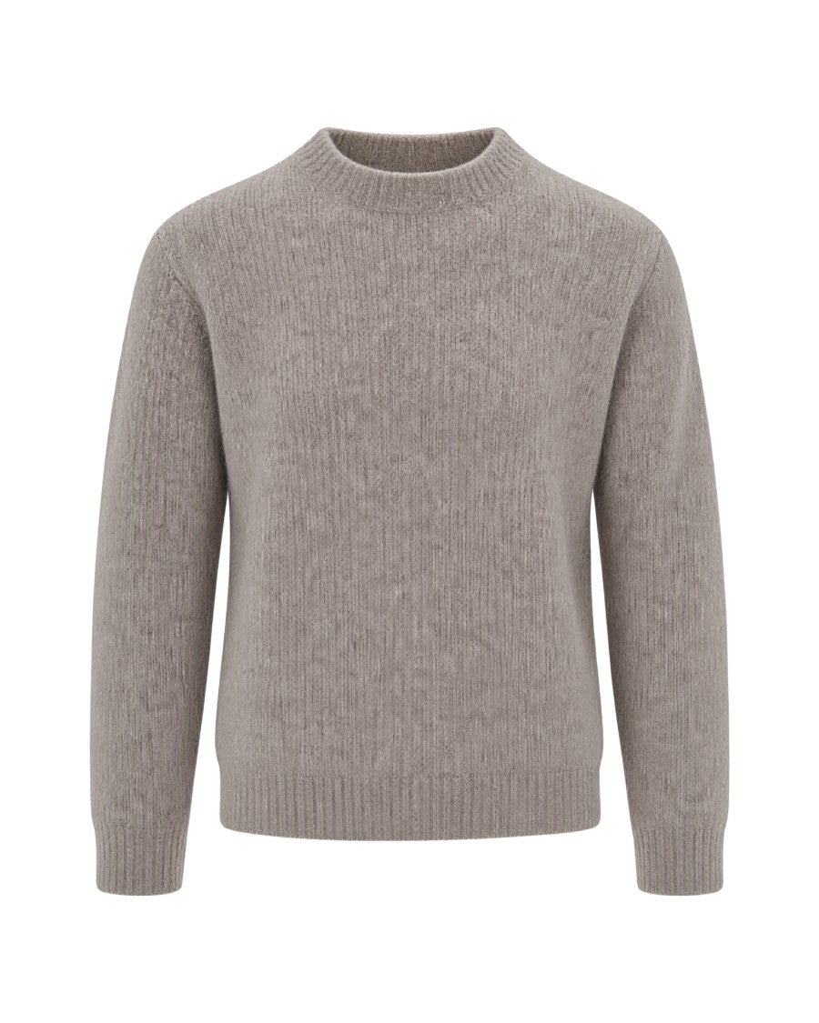Sunflower Dark Oat Yak Brushed Ribbed Wool Sweater