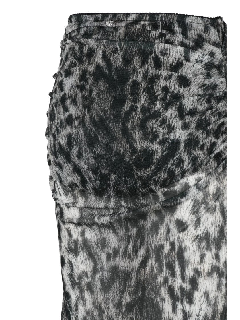 Aniye By Brushed Midi Skirt With Elastic Waistband In Vibrant Multicolor Animal Print