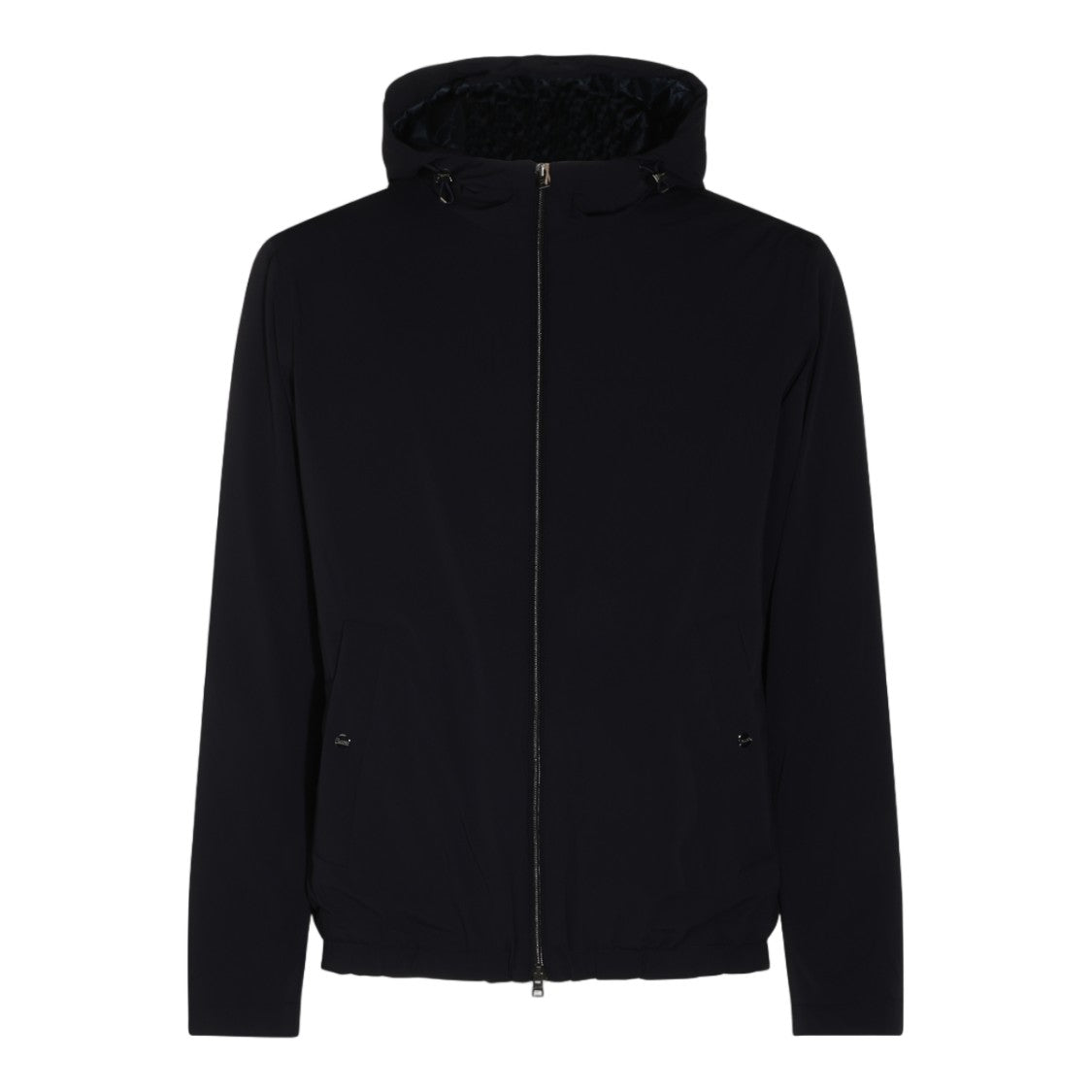 Herno Solid Black Jacket With Adjustable Drawstrings