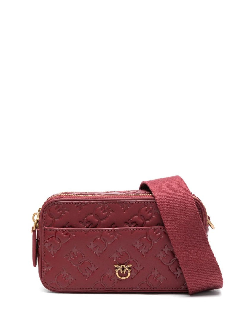 Pinko Compact Textured Blood Red Bag