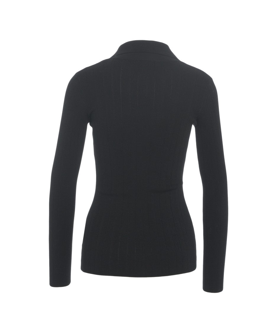 Elisabetta Franchi Ribbed Sweater With Chain Detail