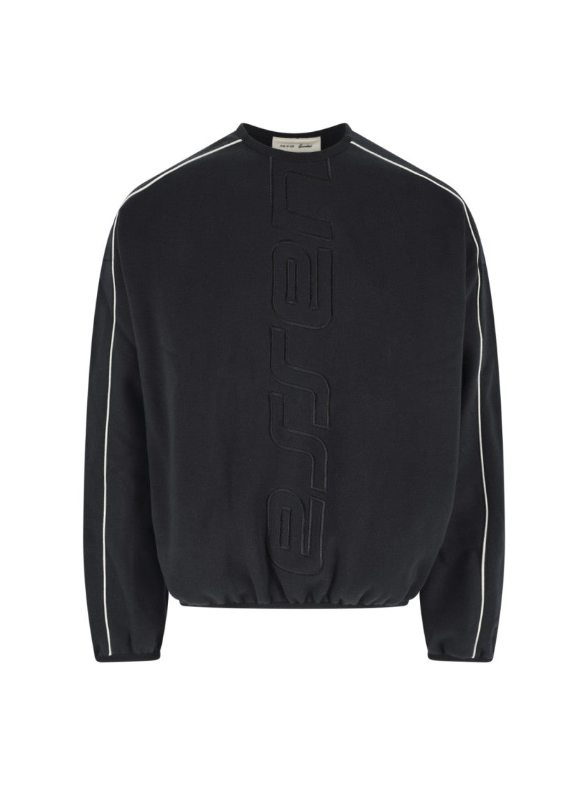 Fear Of God Essentials Black Relaxed Fit Tonal Logo Sweater