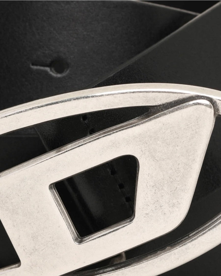 Diesel Soft Leather Belt With Oval Logo Buckle