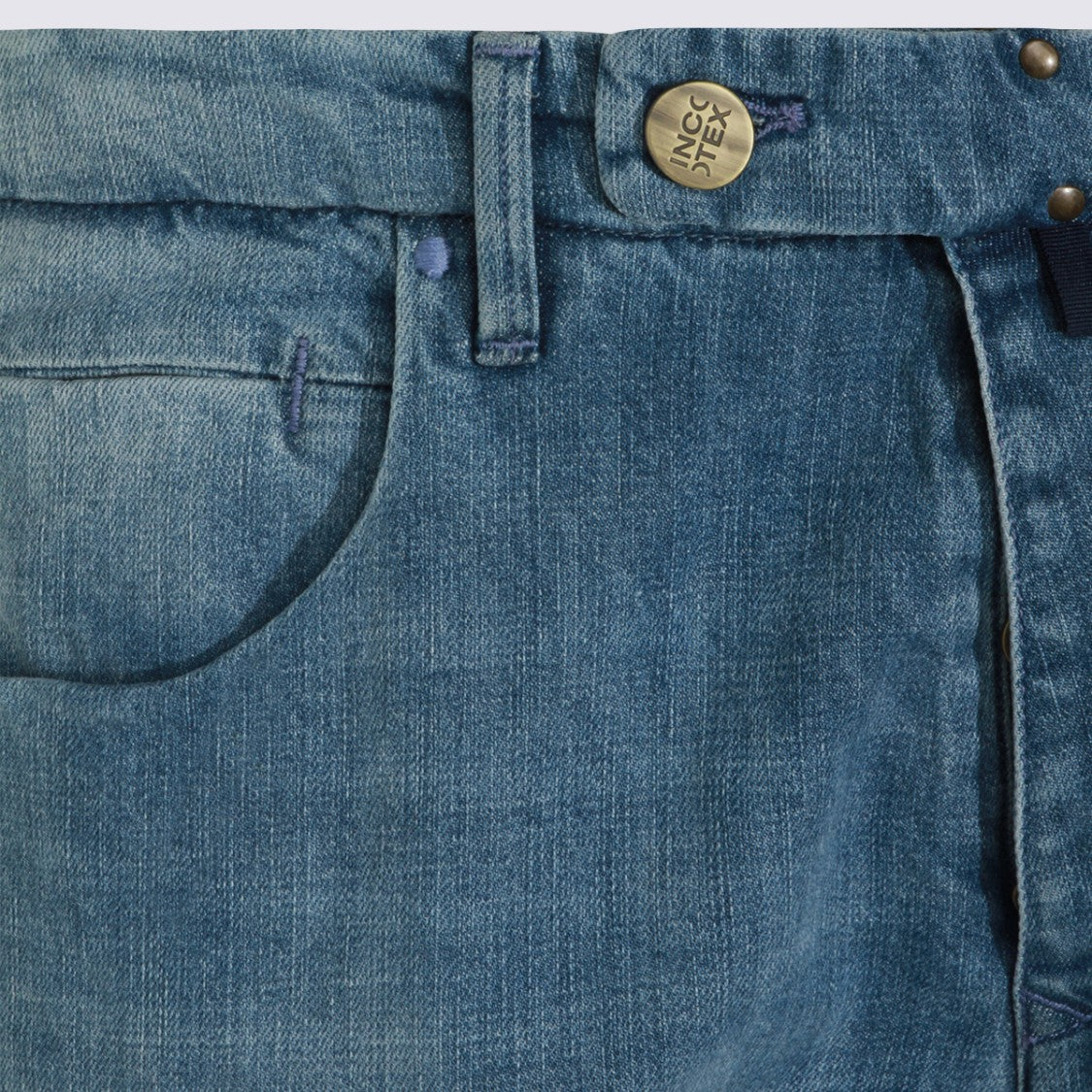 Incotex Blue Division Classic Slim Fit Jeans With Slightly Tapered Leg And Worn-In Detail