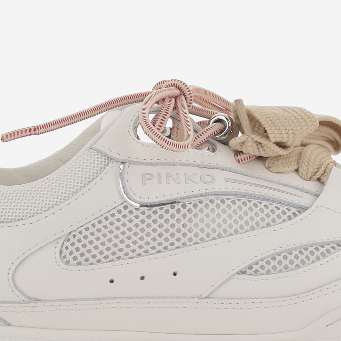 Pinko Two-Tone Lace-Up Sneakers With Technical Mesh Inserts