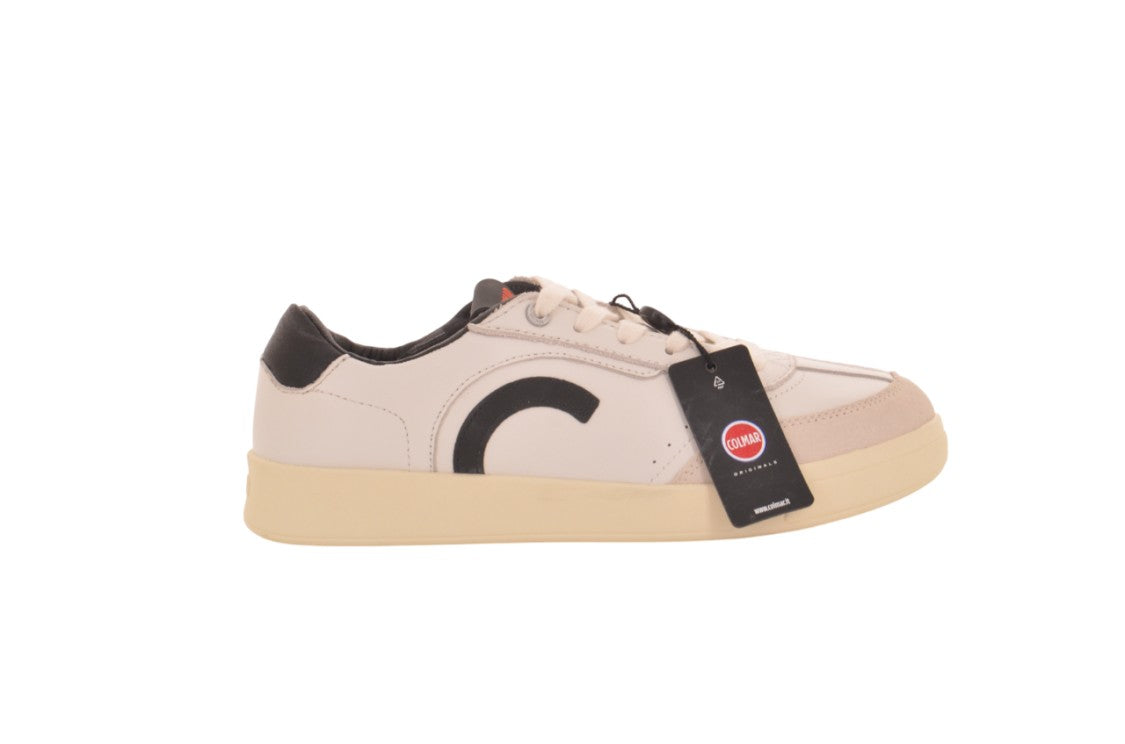 Colmar White Soft Leather Suede Accent Sneakers