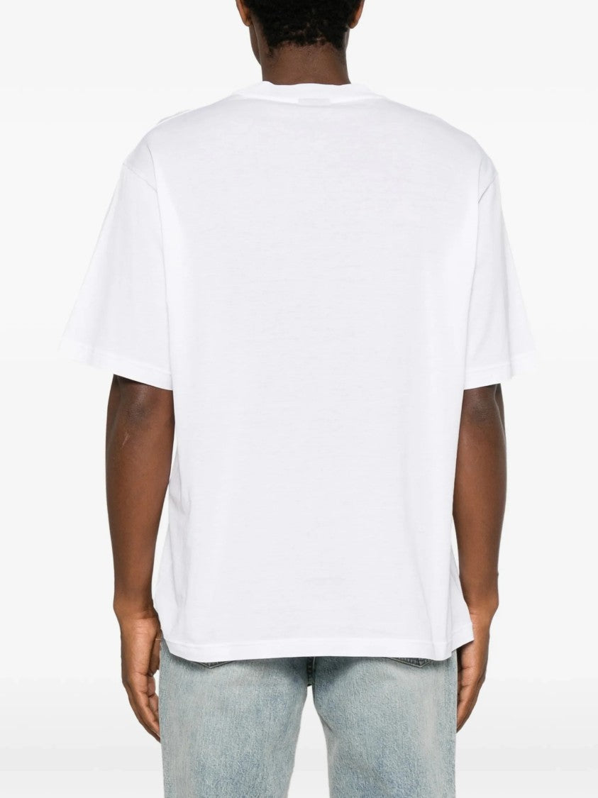 Gucci White Crewneck Vertical Stripe Cotton T-Shirt