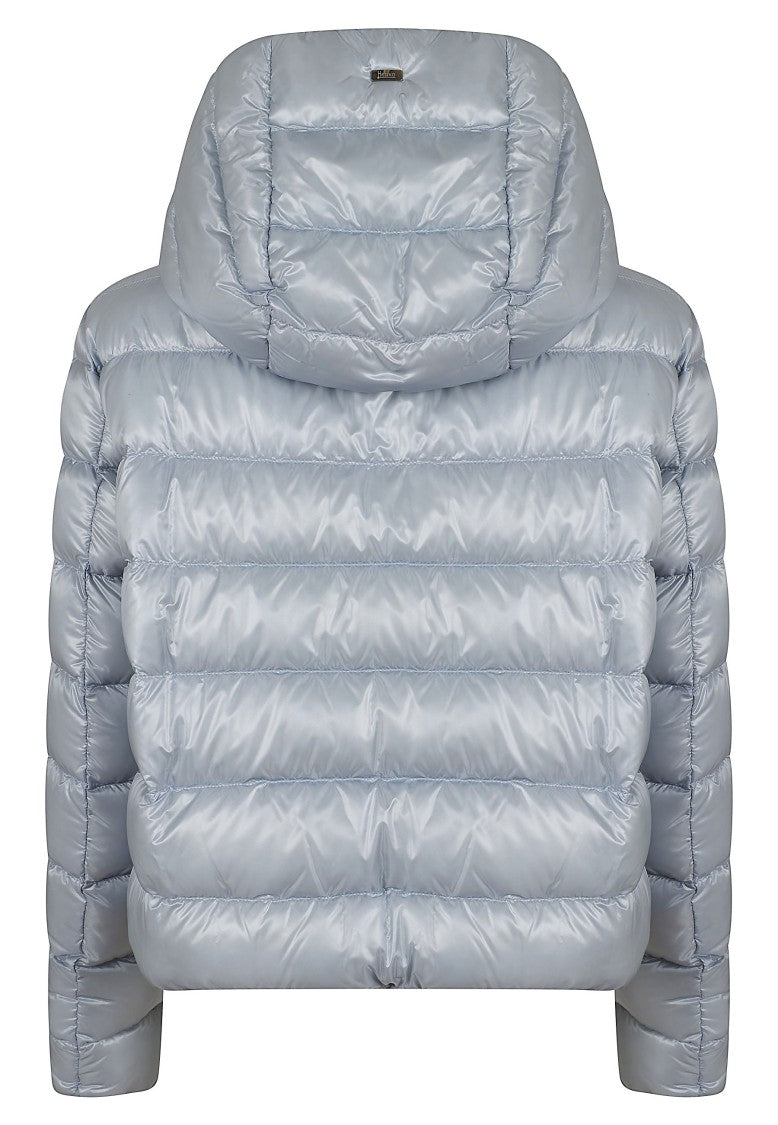 Herno Short Down Jacket In Ultralight Nylon With Glossy Finish