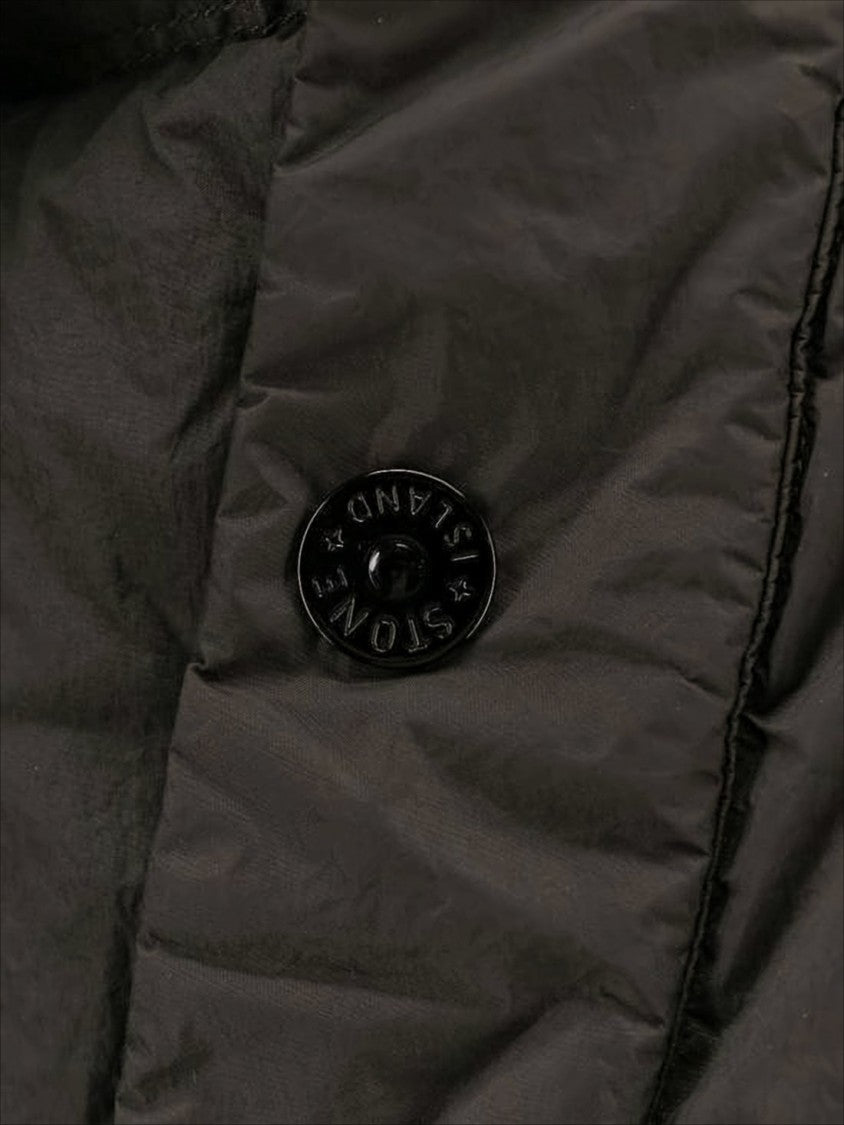 Stone Island Boxy Silhouette Padded Jacket With Horizontal Quilting And High Collar