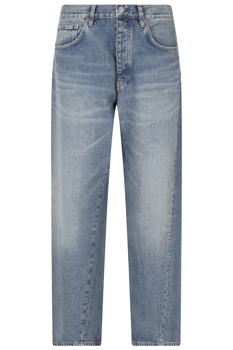Sunflower Blue Wide Twist Wide-Leg Cotton Jeans