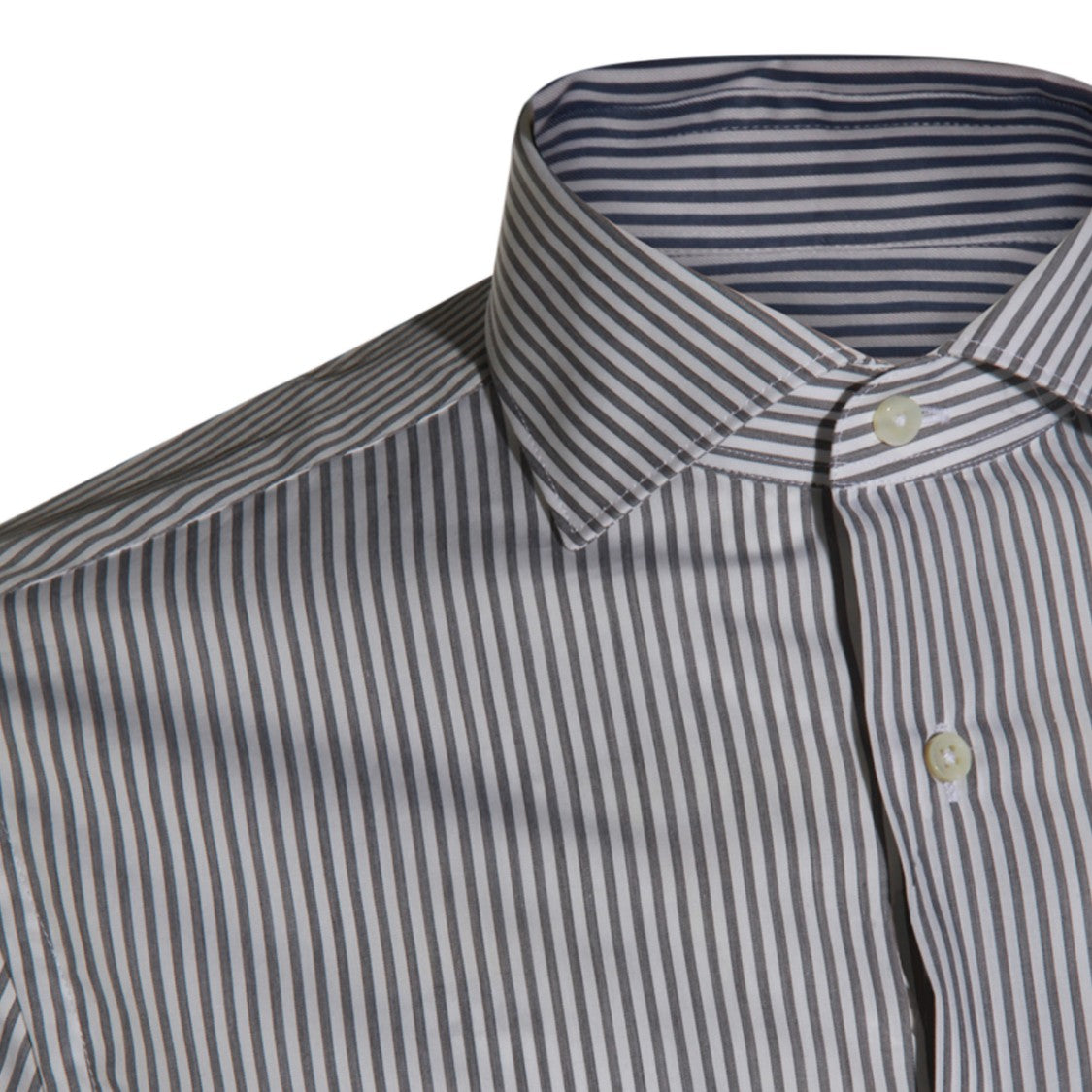 Canali Long-Sleeved Button-Down Shirt With Vertical Stripe Pattern