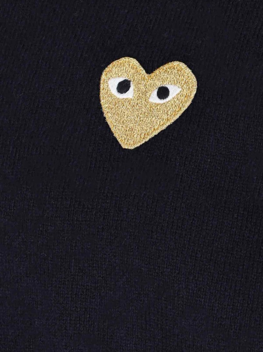 Comme Des Garçons Navy Blue Wool Cardigan