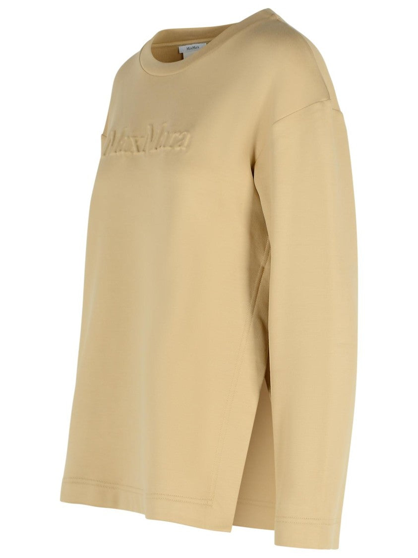 Max Mara 'Berma' Sweatshirt In Silk And Caramel Cotton
