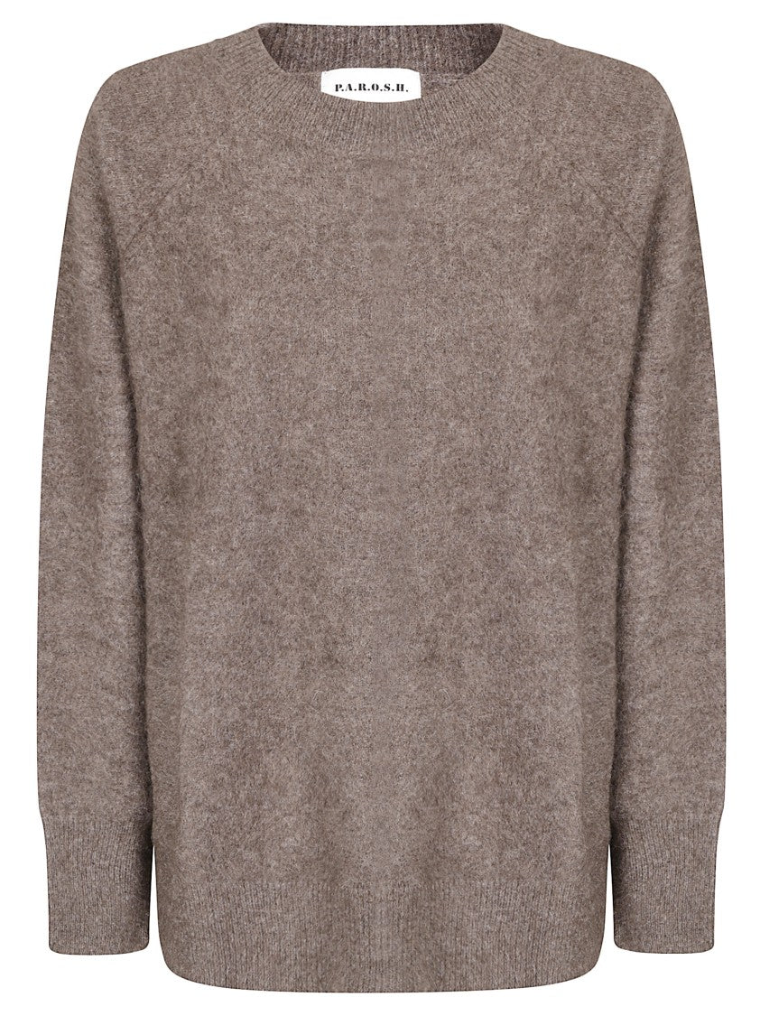 P.A.R.O.S.H. Oversized Wool Sweater With Wide Round Neckline
