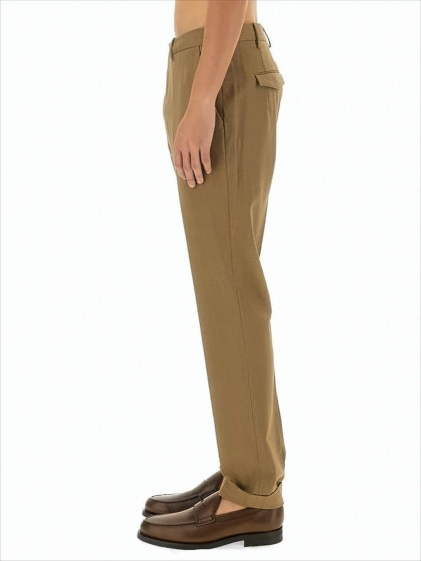 Pt Torino Tailored Brown Suit Pants With Straight-Leg Silhouette