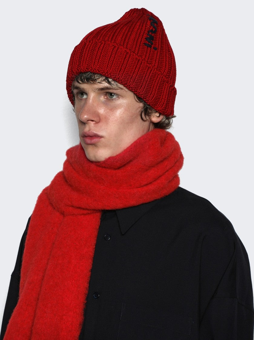 Marni Ribbed Beanie Hat With Folded Cuff