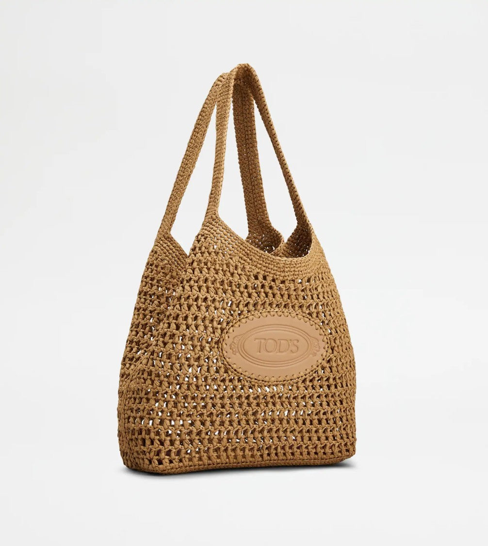 Tod's Spacious Woven Crochet Tote Bag