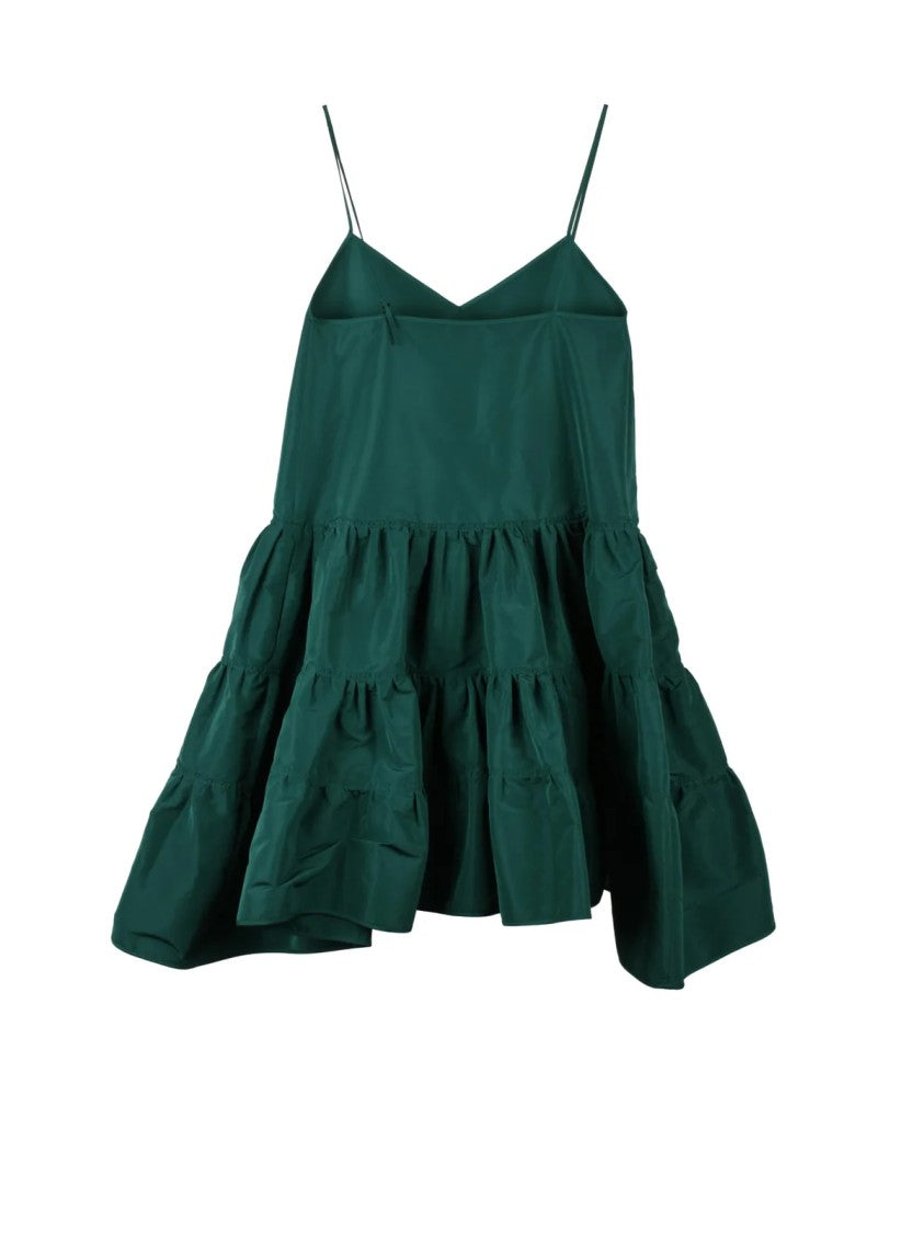 N°21 Green Tiered Ruffle Taffeta Dress