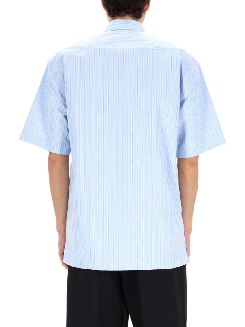 Dries Van Noten Neutral Cassidye Relaxed Pinstripe Cotton Shirt