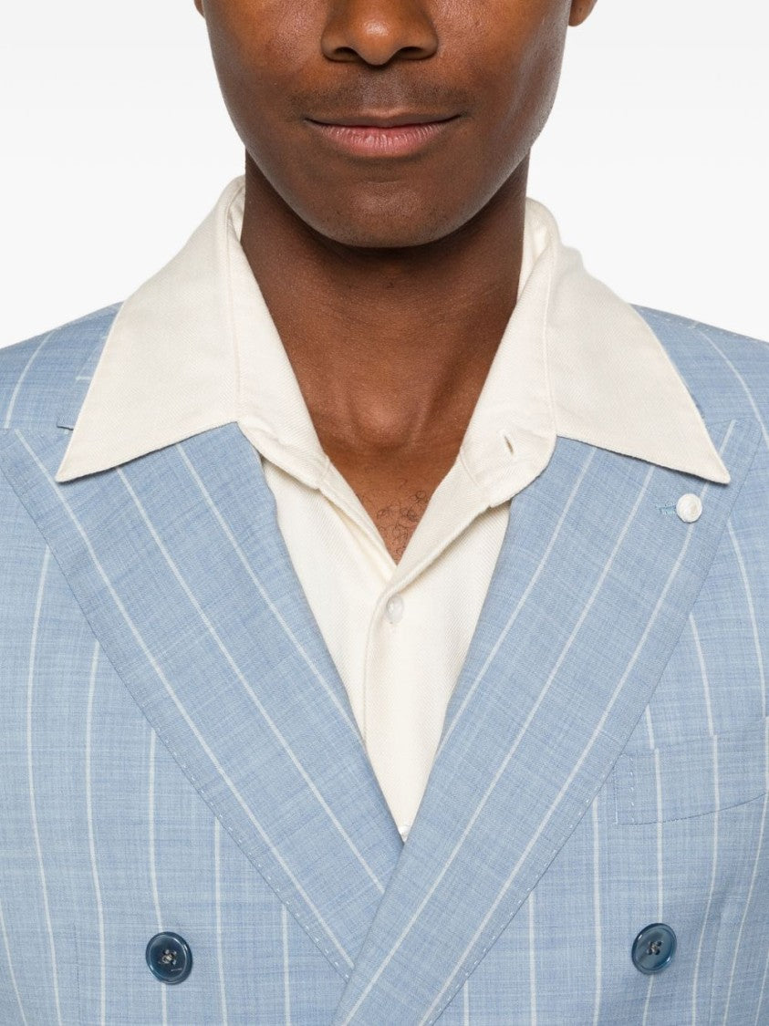 Luigi Bianchi Pinstriped Virgin Wool Blend Suit