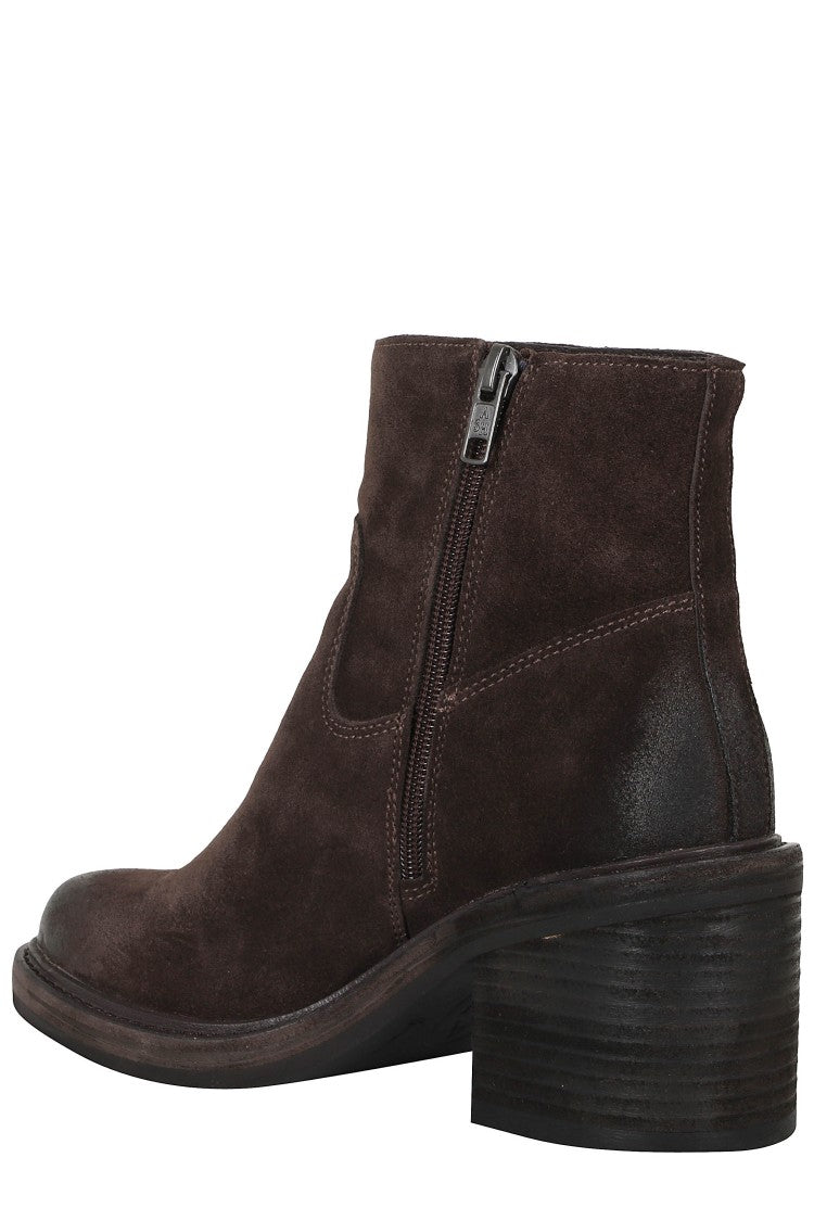 Ash Dark Brown Suede Velour Ankle Boots