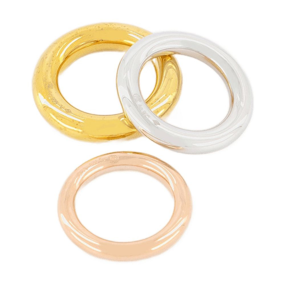 Charlotte Chesnais Brahma 3 Rings Set Ring - Silver/18K Gold Plated