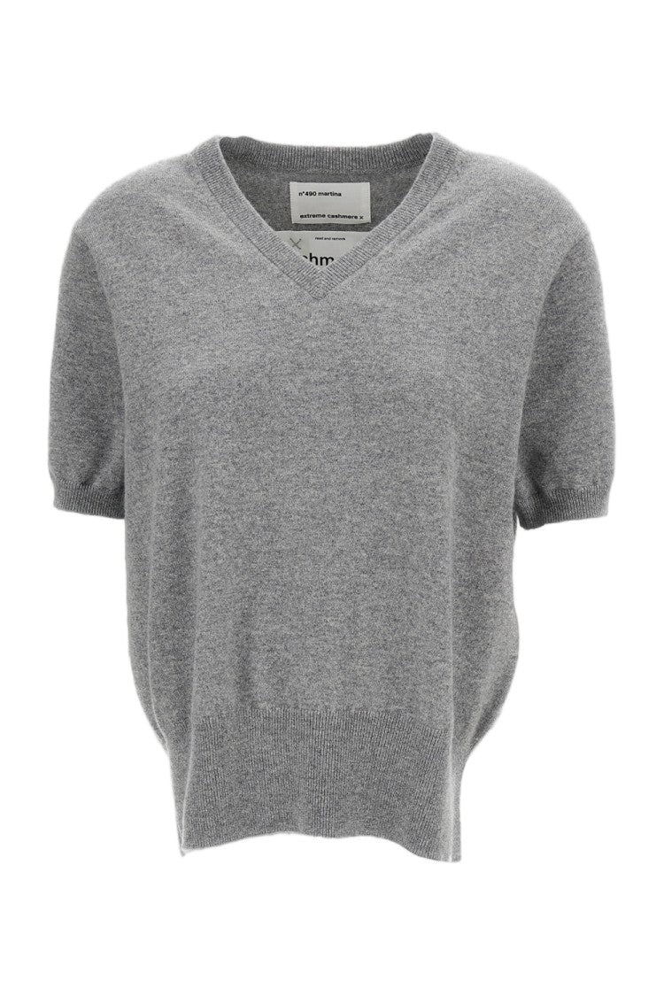 Extreme Cashmere Grey Martina Cashmere-Blend V-Neck Sweater