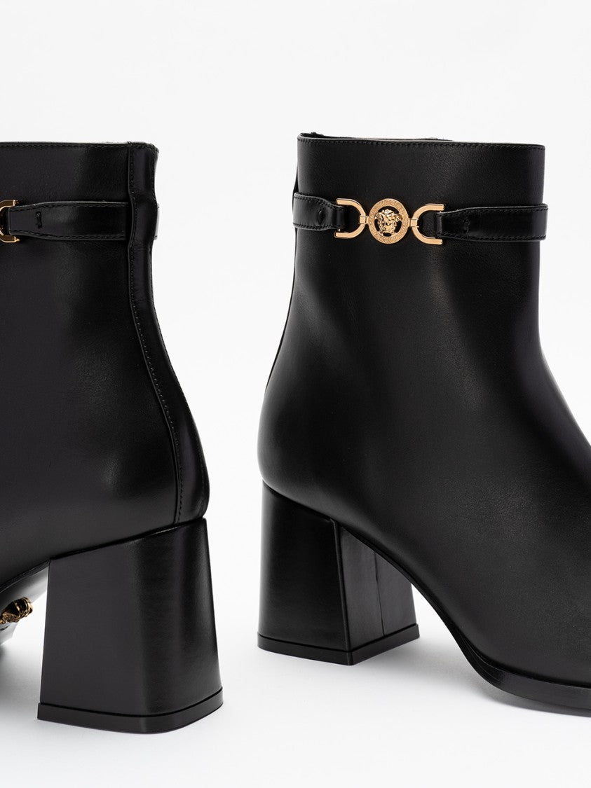 Versace Smooth Calf Leather Ankle Boots