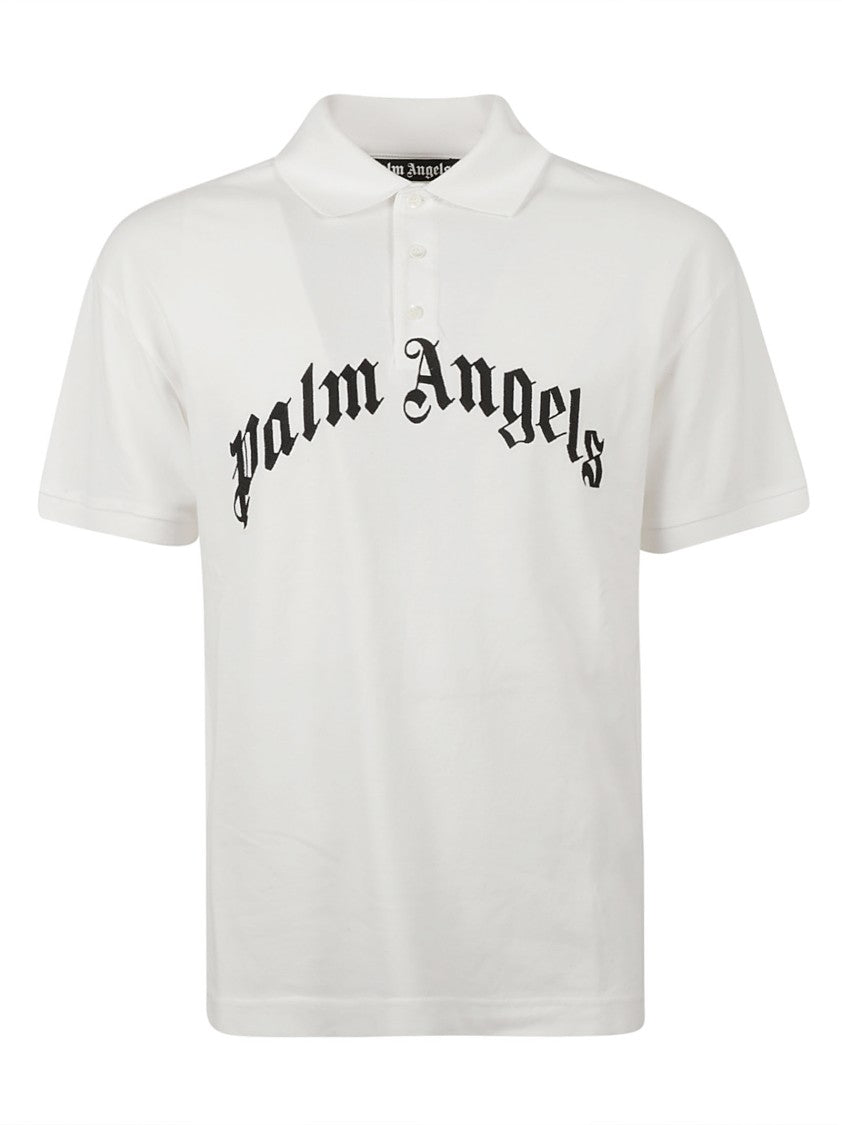Palm Angels Structured White Polo Shirt