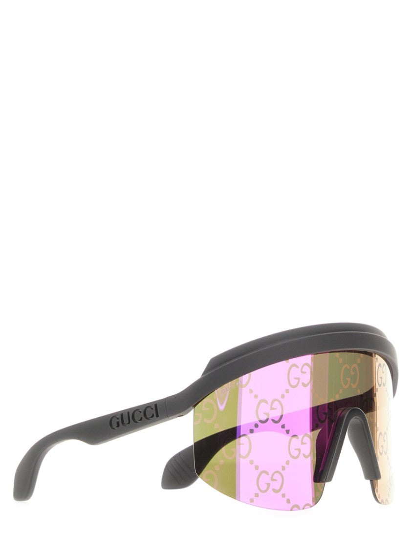 Gucci Rubberized Frame Sunglasses With Subtle Logo Detail