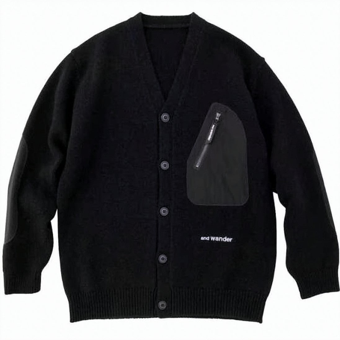 And Wander Textured Black Cardigan