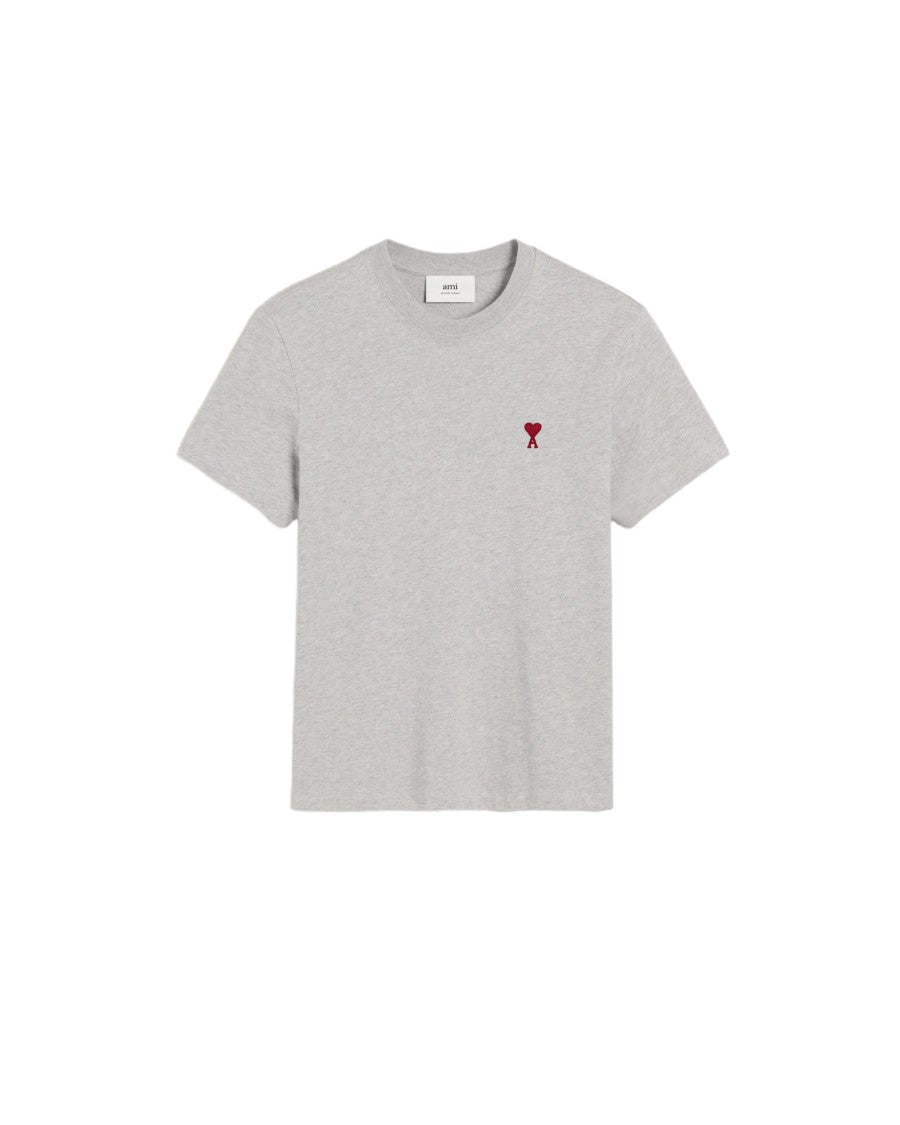 Ami Paris Organic Cotton Jersey T-Shirt With Heart Emblem