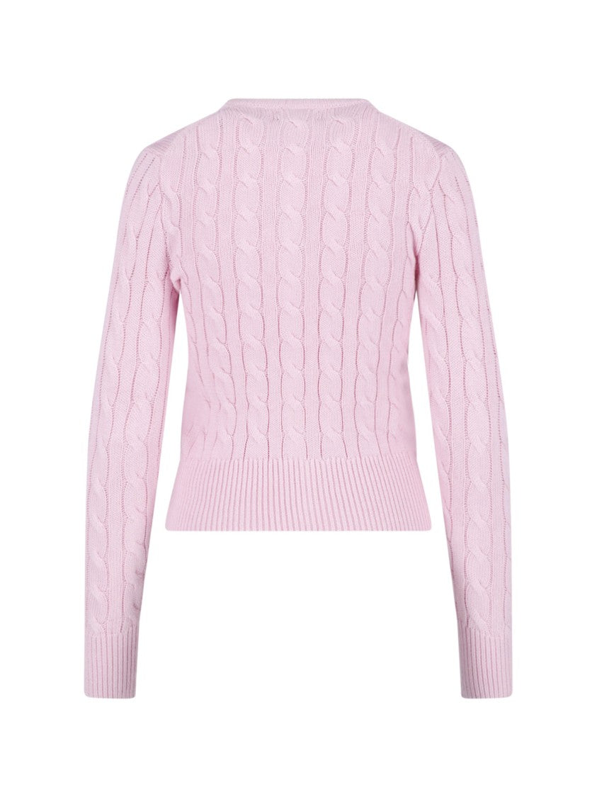 Polo Ralph Lauren Pink Cable-Knit Button-Down Cardigan