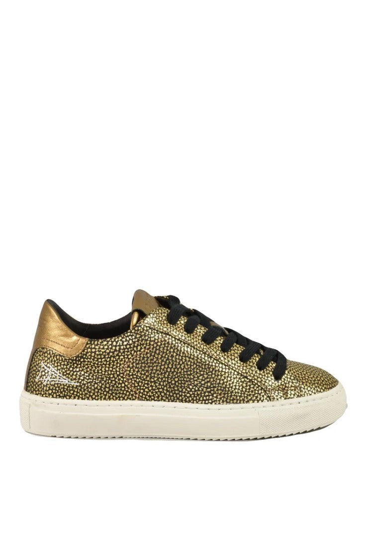 Nevver Gold Leather Sneakers