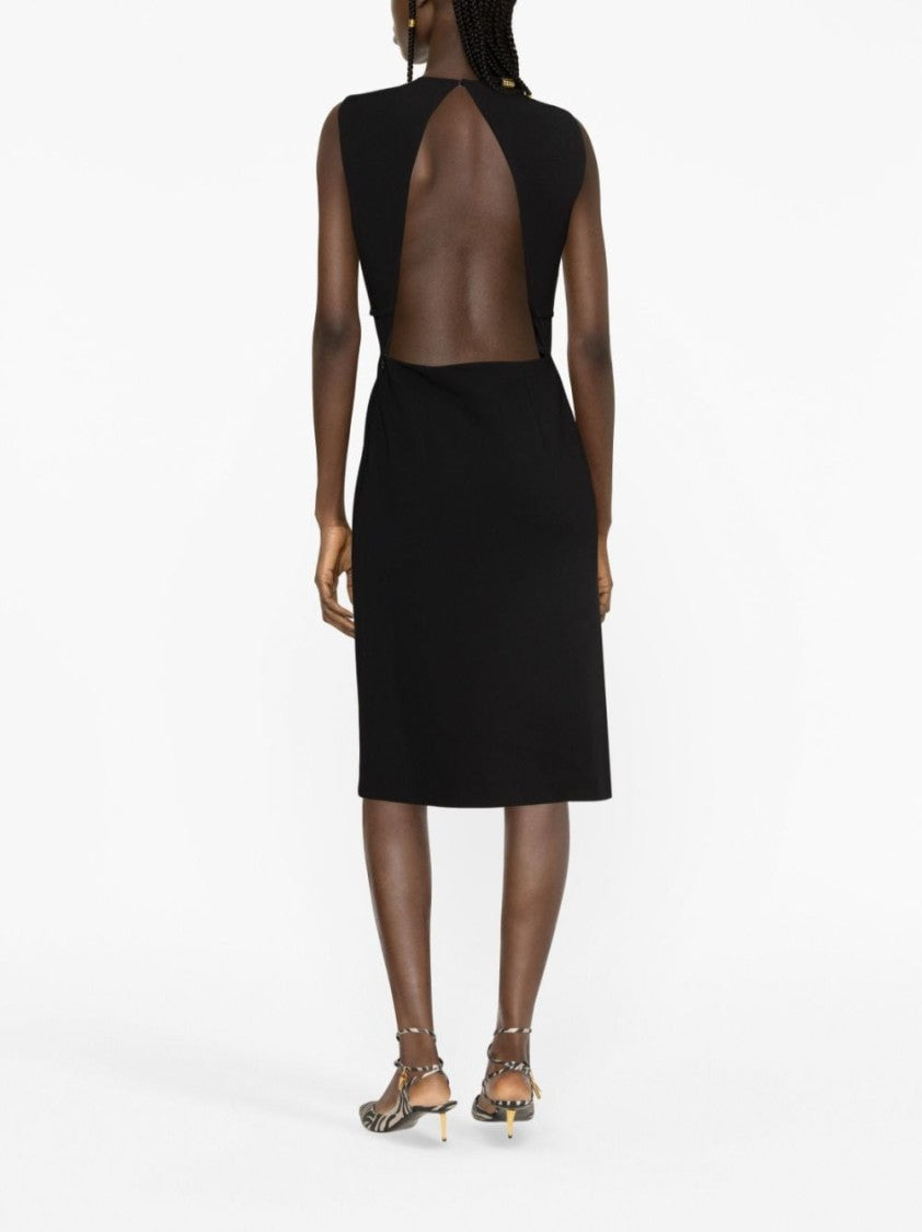 Sportmax Black Mirto Sleeveless Cut-Out Midi Dress