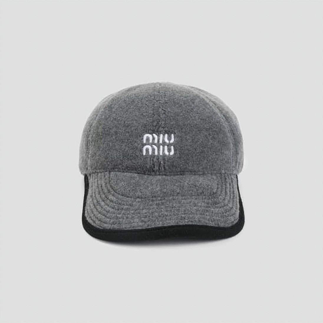 Miu Miu Textured Grey Baseball Cap